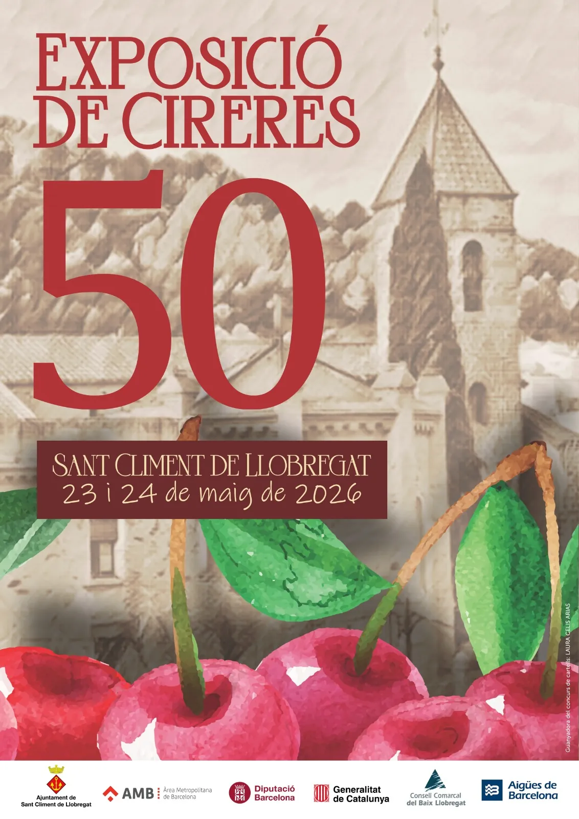 50th edition poster of Festa de la Cirera Sant Climent de Llobregat