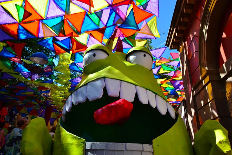 Festa Major de Gracia decorated streets and food stalls