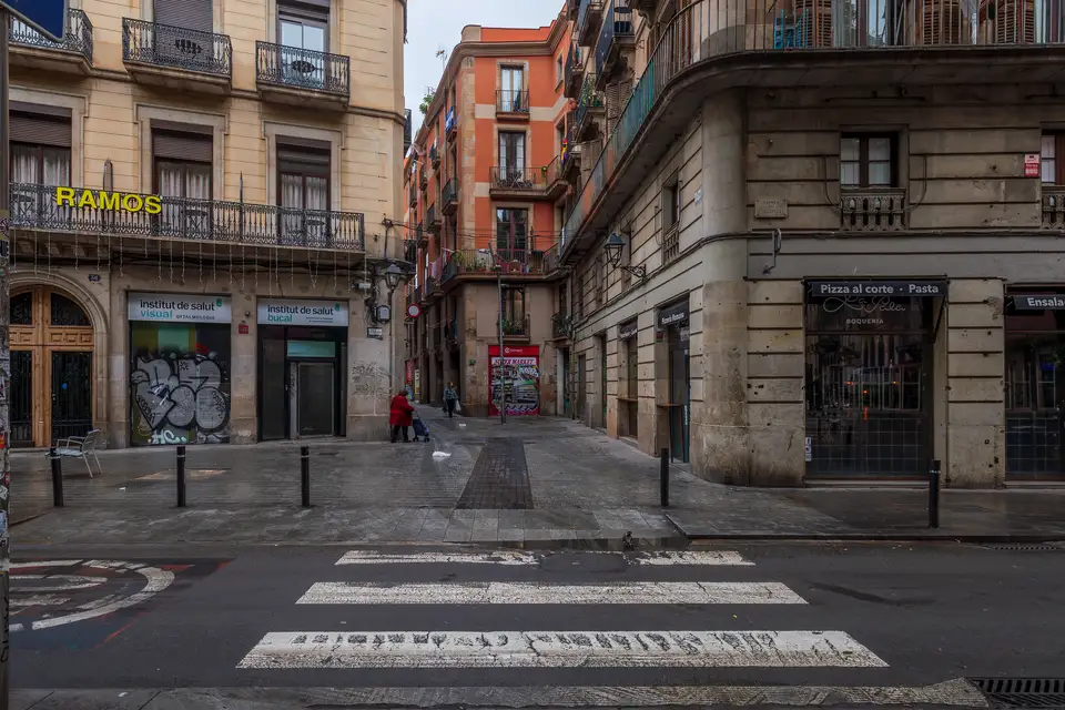 A street corner in El Raval, Barcelona