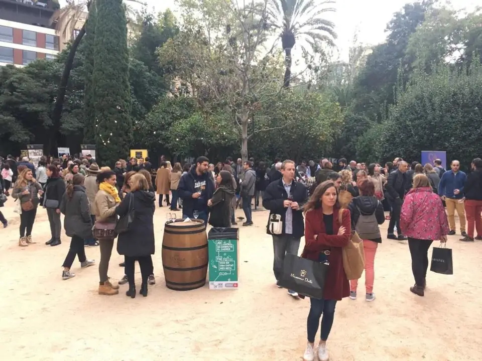 Festa del Vi Novell wine tasting at Palau Robert gardens Barcelona