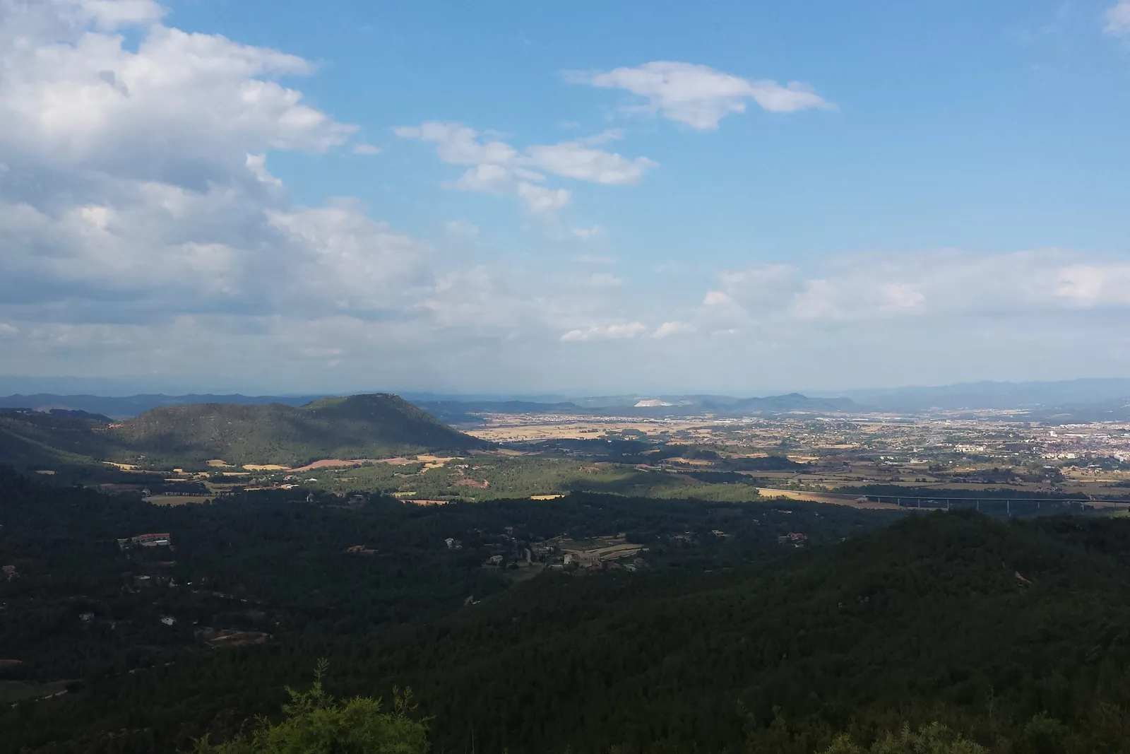 The Pla de Bages valley seen from the hills above Manresa