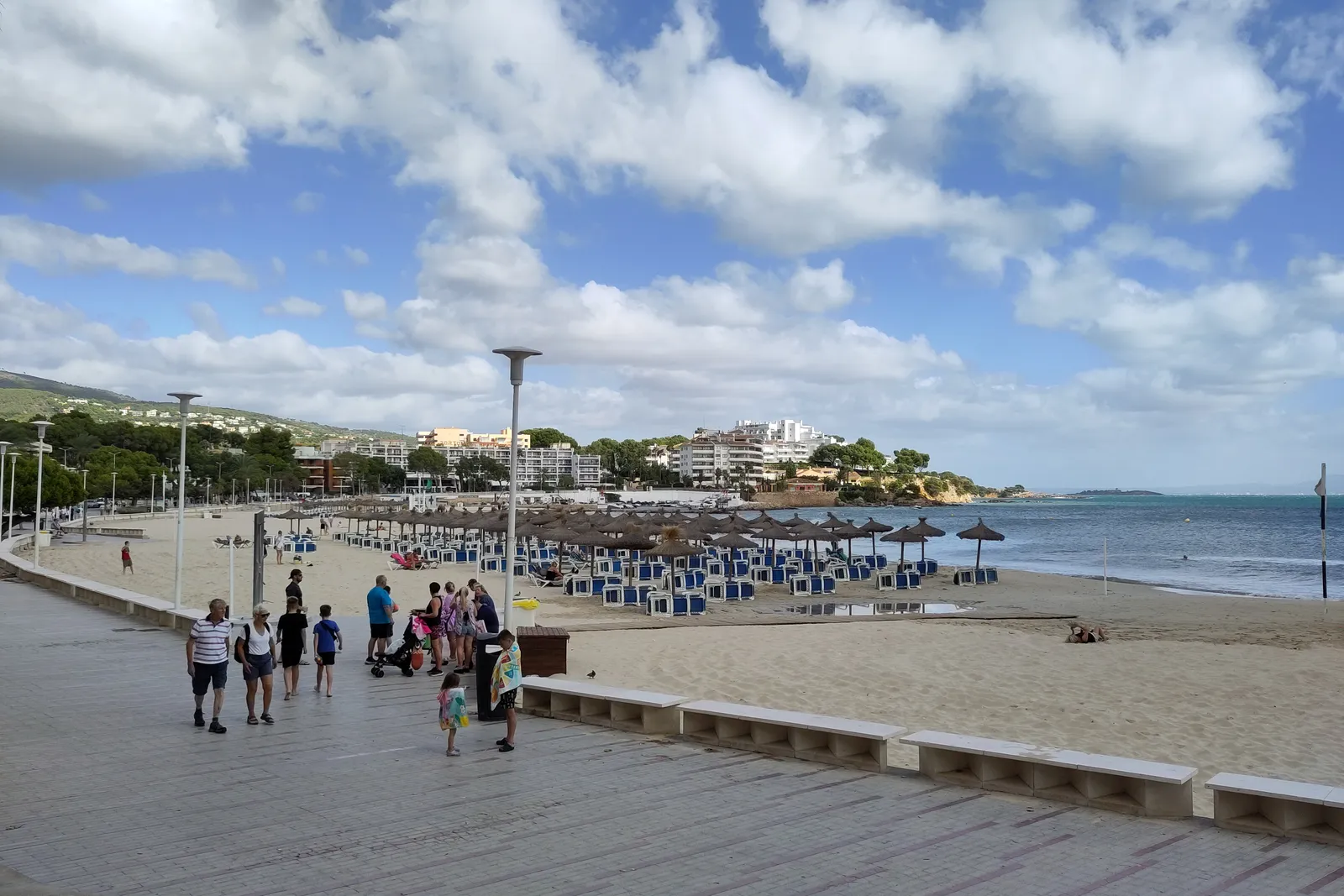 The seafront promenade and beach at Palmanova, where the first Mostra weekend takes place