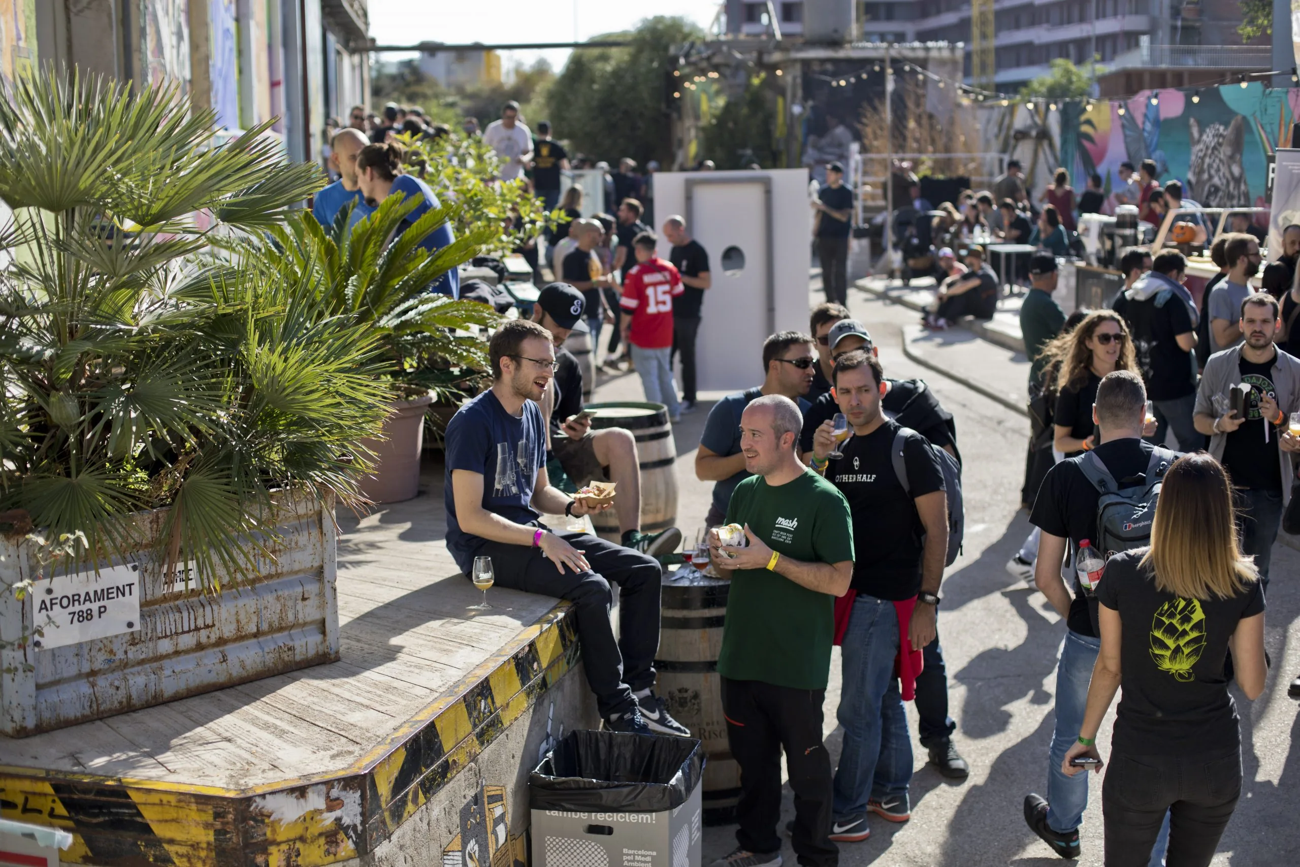 Beer festival crowd at Nau Bostik in Barcelona during MASH