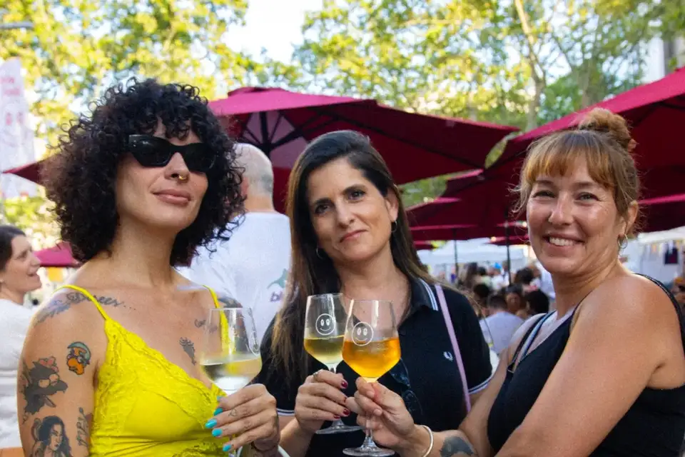 Three guests raising glasses of wine at a Wine Festivals event