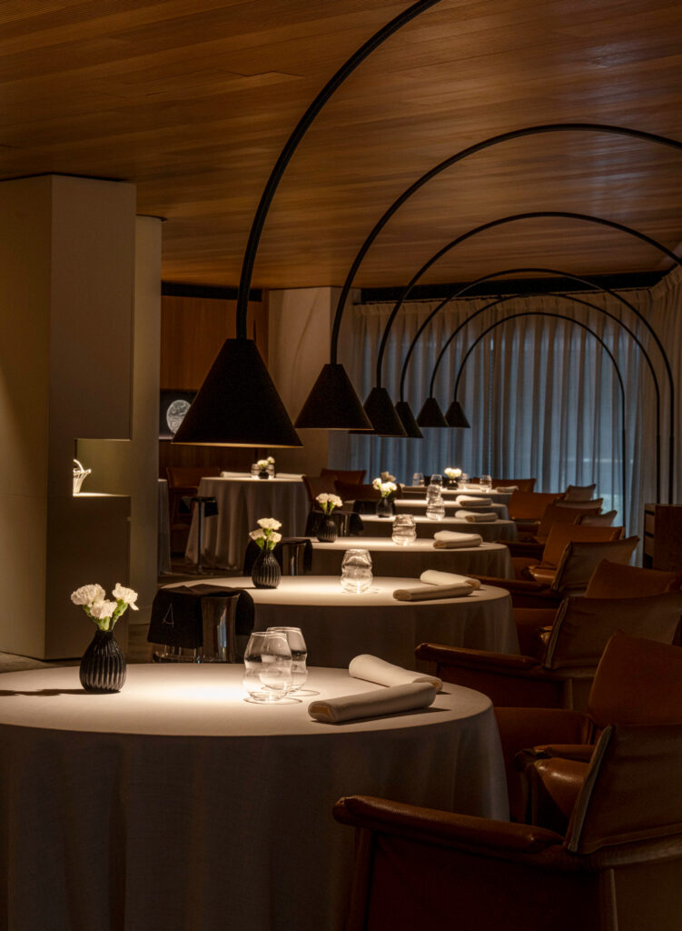 ABaC private dining room set for a tasting menu