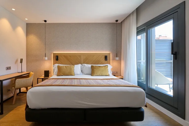 Deluxe room with a king bed and a private balcony plunge pool