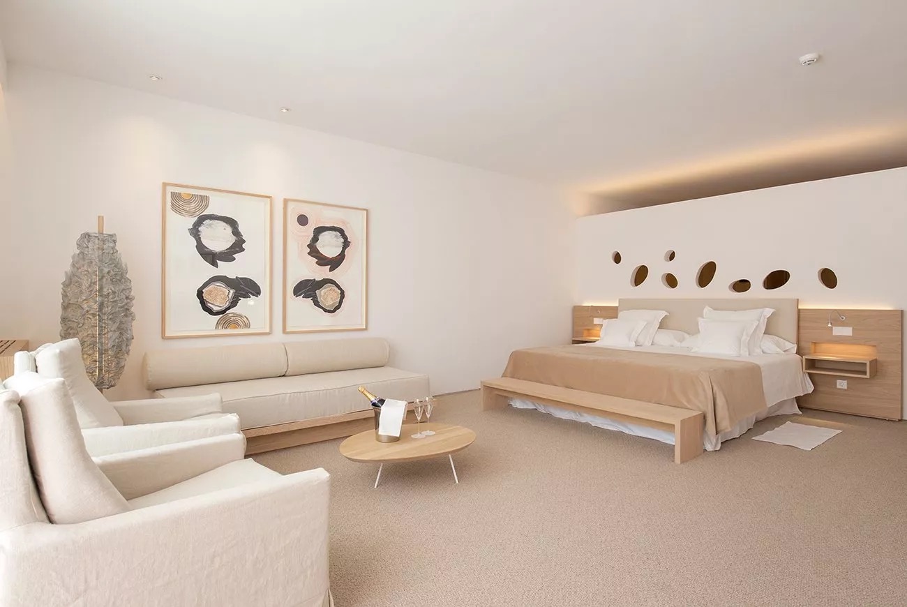 Luxury suite bedroom at Convent de la Missio