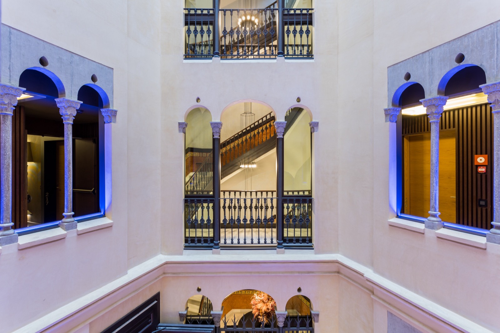 Monument Hotel's Modernista stone staircase and atrium