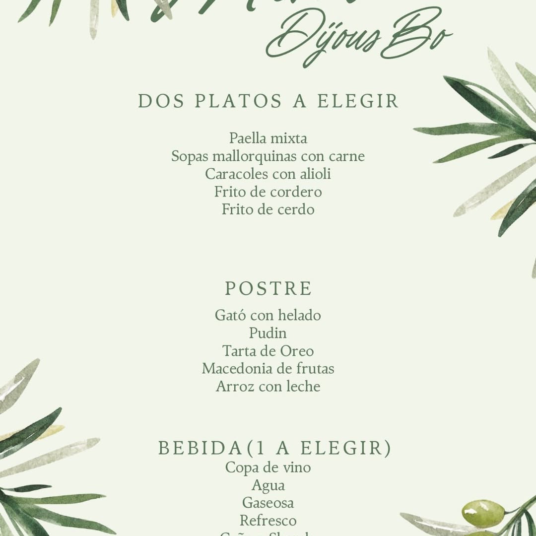 Menú especial "Dijous Bo"