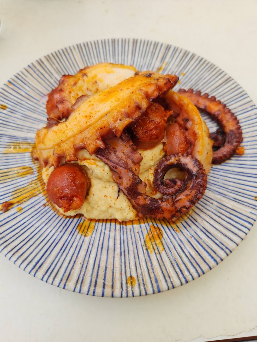 Grilled octopus with potato at La Cova Fumada